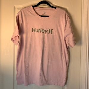Hurley pastel pink logo T-shirt — size XL, clean and comfortable Casual
